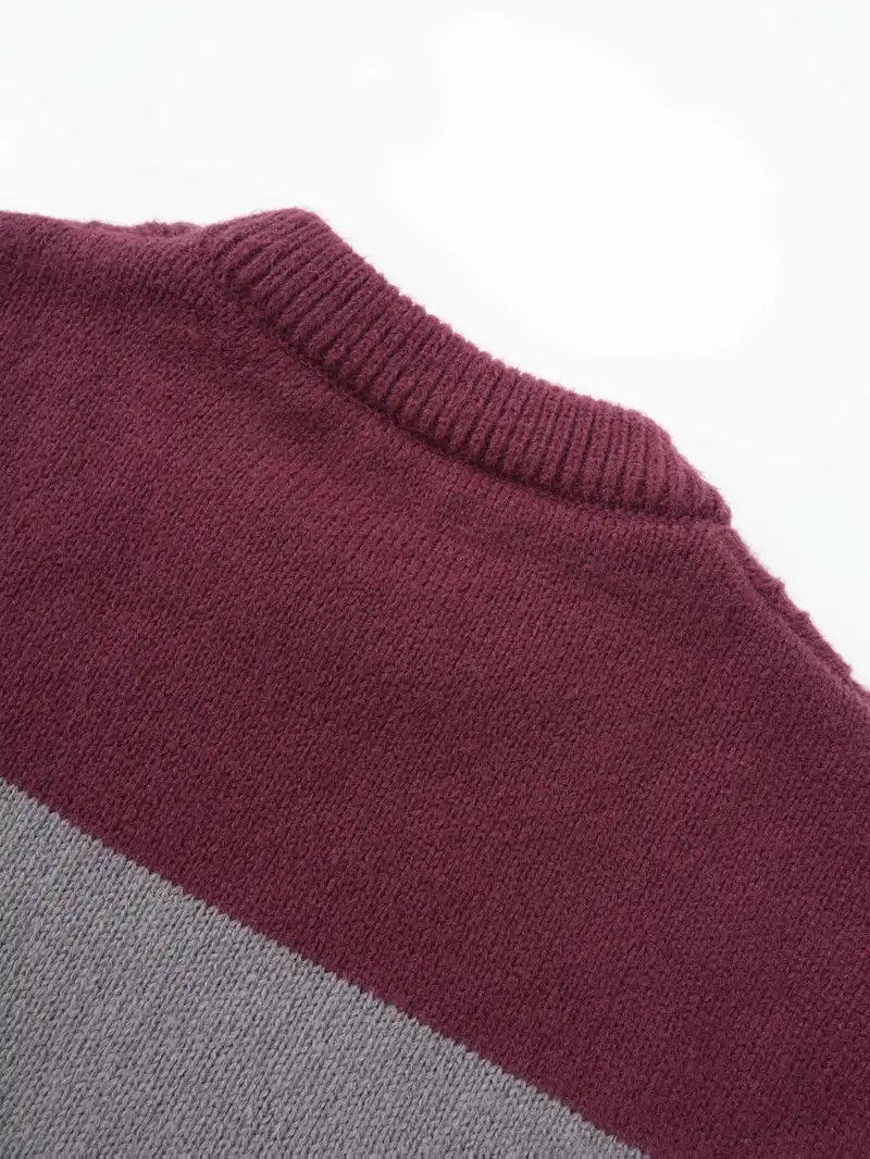 Watkins - Maglione Casual a Maniche Lunghe Lavorato a Maglia