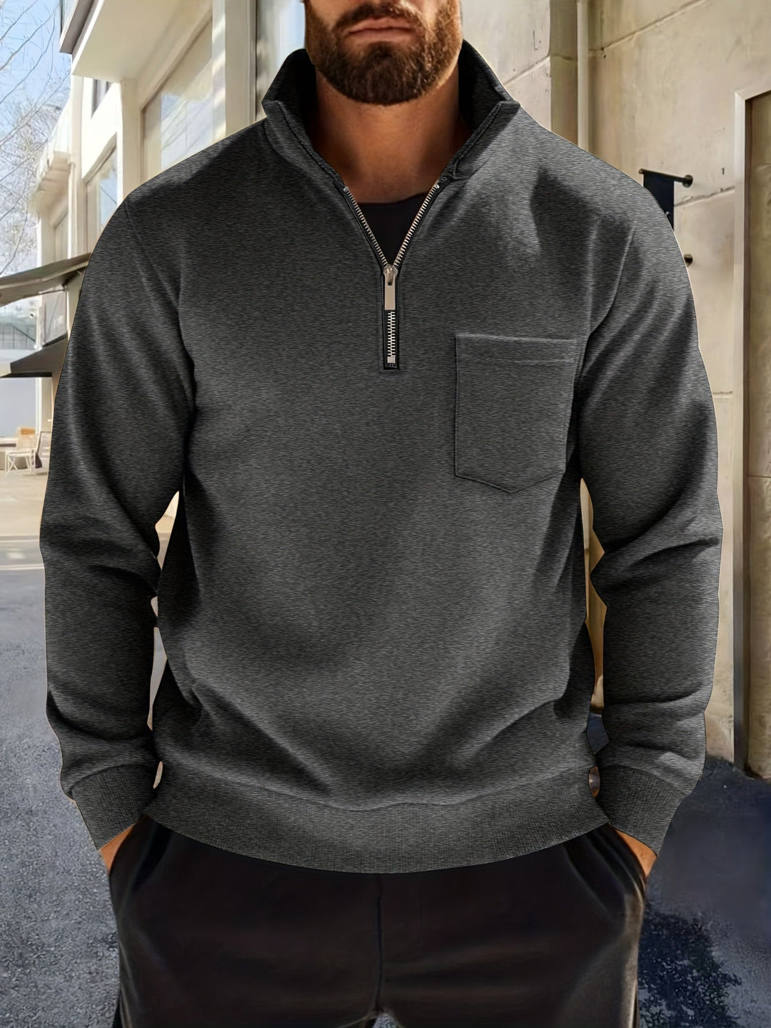 Nistor - Camicia A Maniche Lunghe Con Mezza Zip