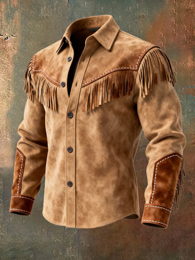 Finch - Camicia Vintage a Maniche Lunghe Con Nappine