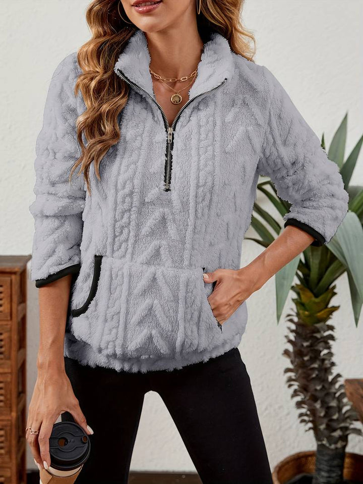 Naama - Maglione Elegante Con Mezza Zip e Tasca