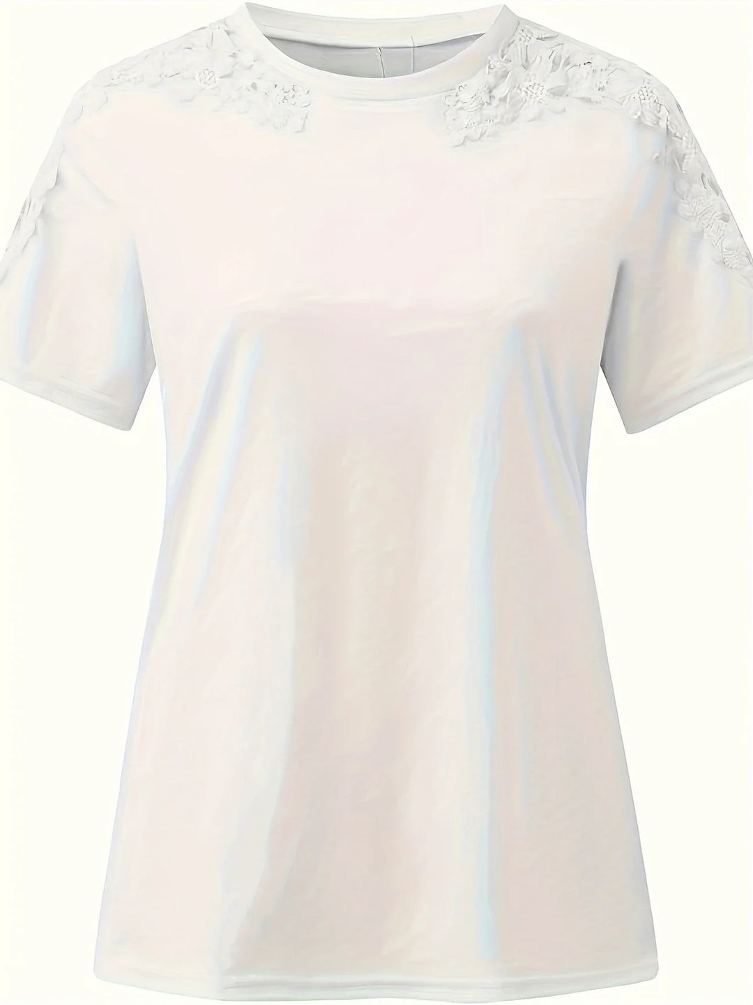 Ancuta - Elegante Maglietta Estiva a Maniche Corte Con Pizzo