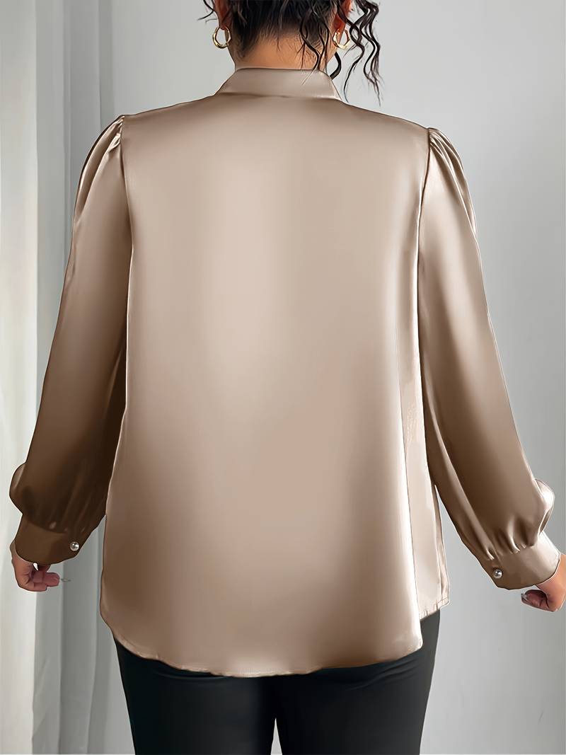 Elisheva - Elegante Camicia Con Maniche a Sbuffo e Scollo a V