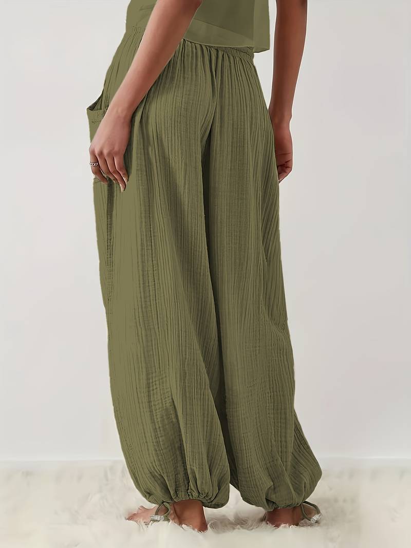 Marielle - Pantaloni Casual a Gamba Larga Lunghezza Alla Caviglia