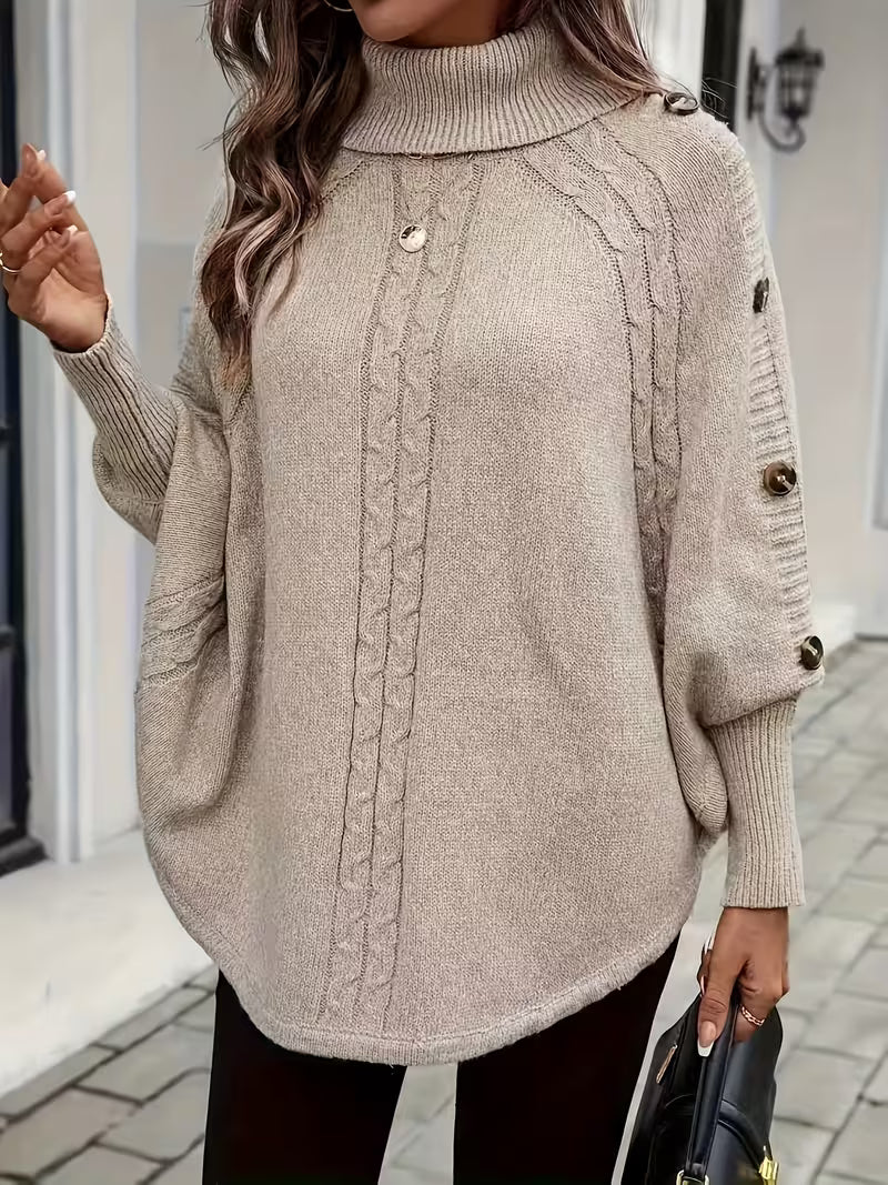 Lolana - Maglione a Collo Alto Con Stile Intrecciato