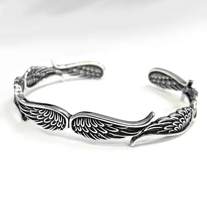 Maynard - Bracciale vintage con ali d'angelo in Argento