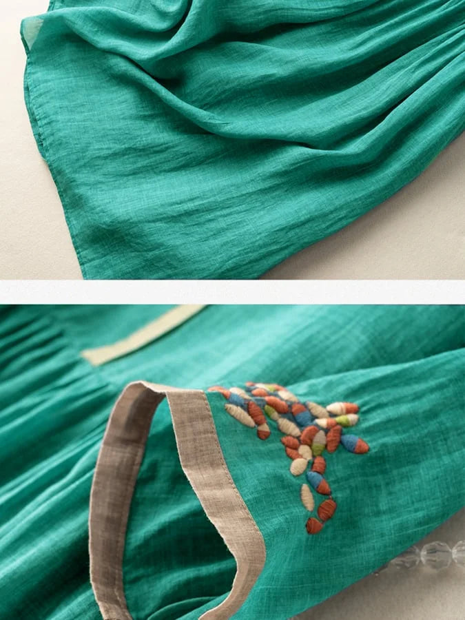 Anoshka - Vestito Etnico In Cotone e Lino