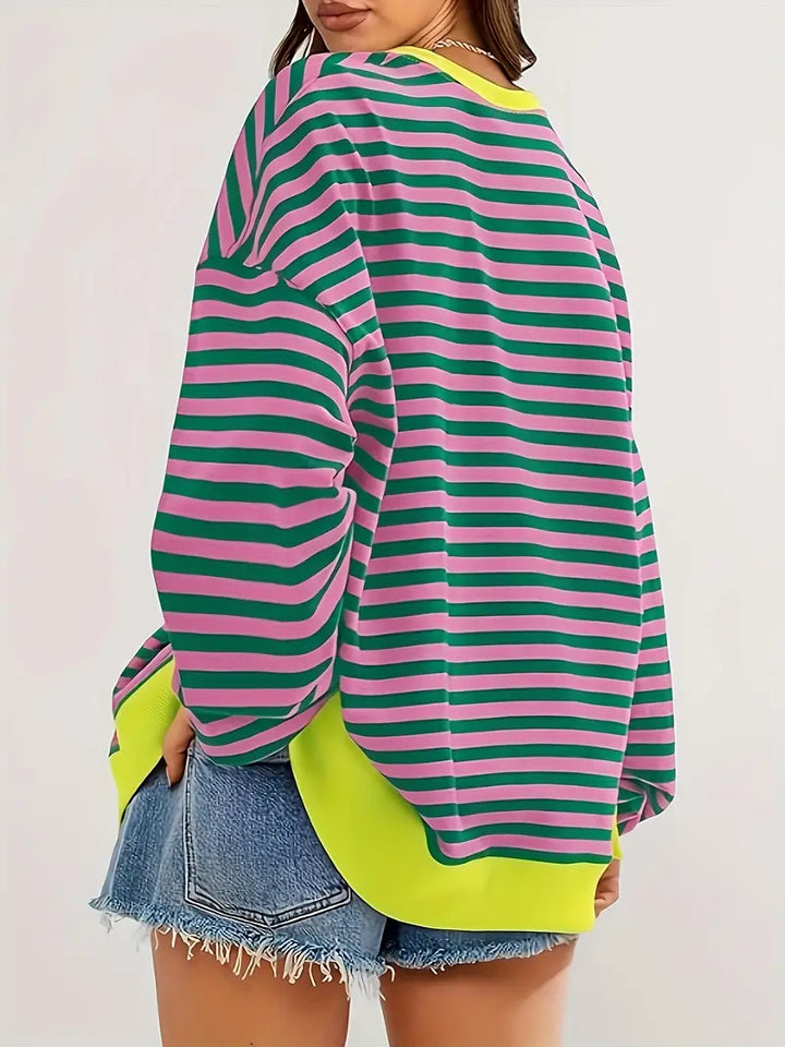 Nirina - Camicia a Maniche Lunghe Con Stampa a Righe