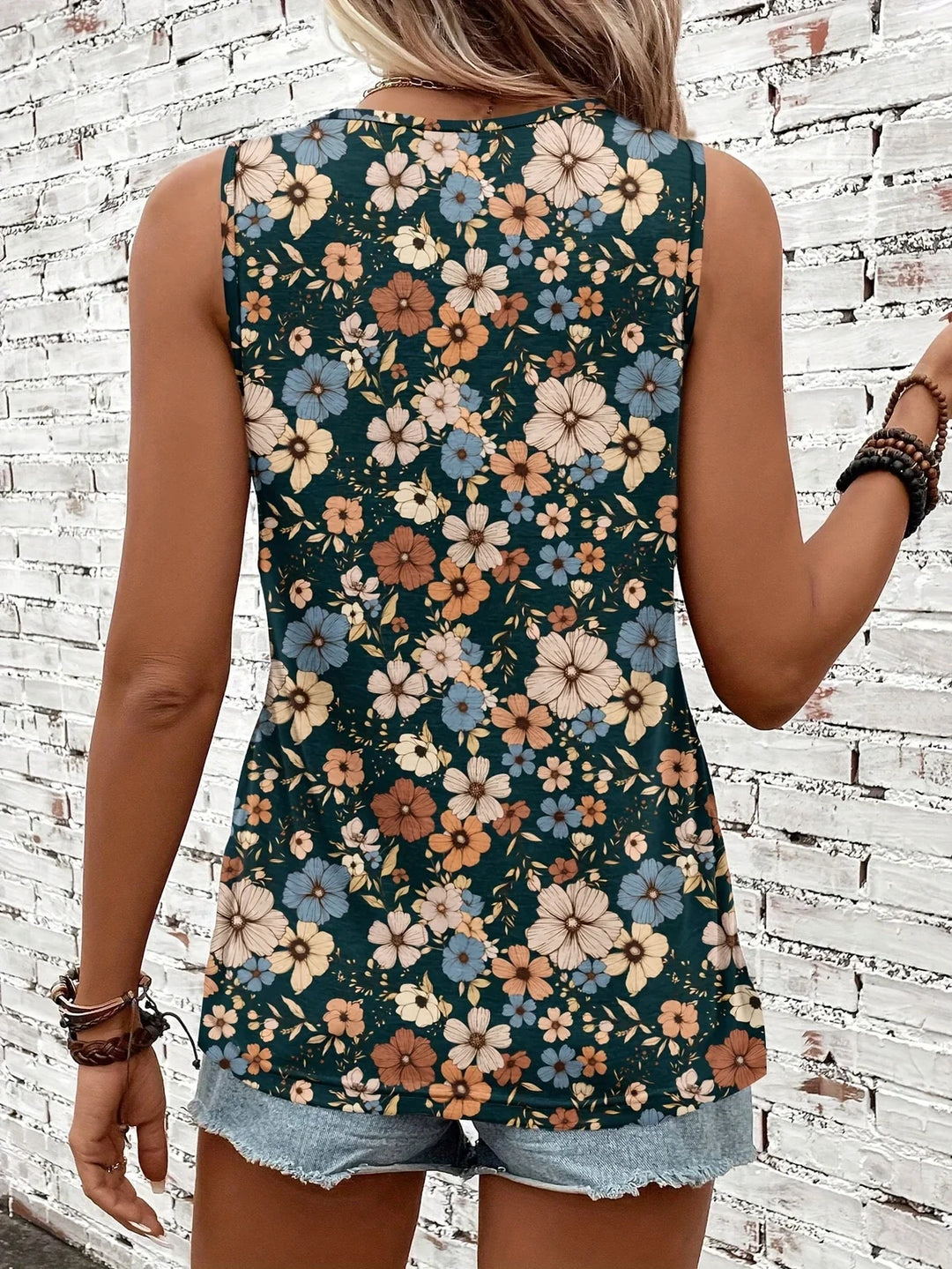Lilou - Top Estivo Casual Con Stampa Floreale