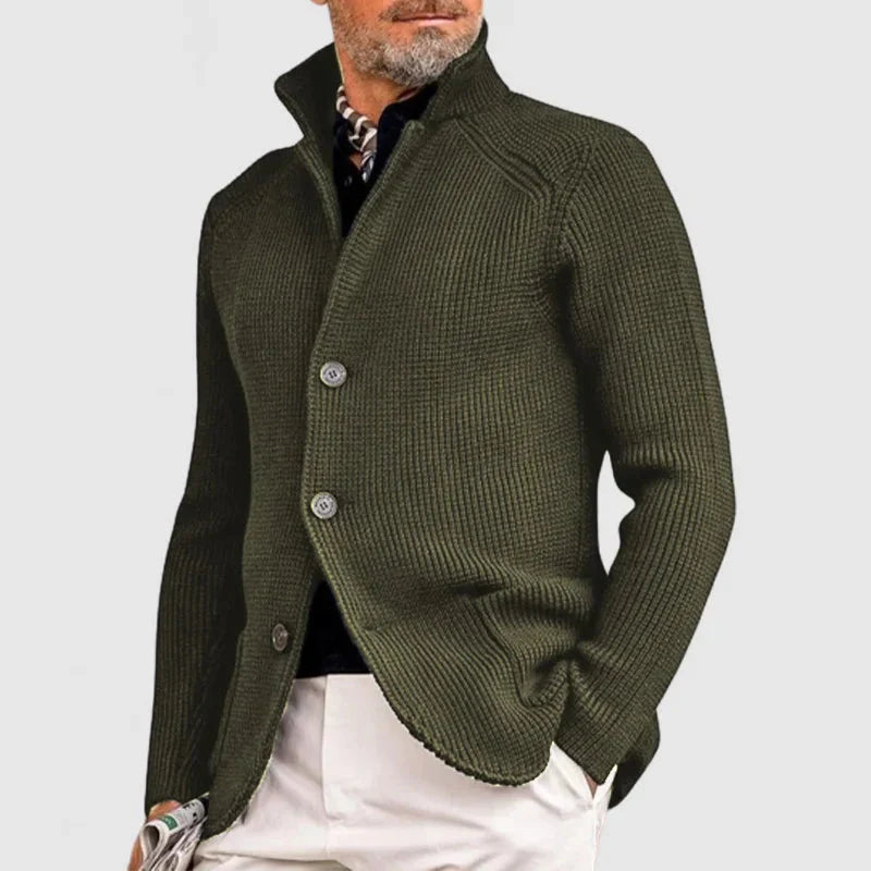 Maester - Elegante Cardigan a Maniche Lunghe Con Bottoni