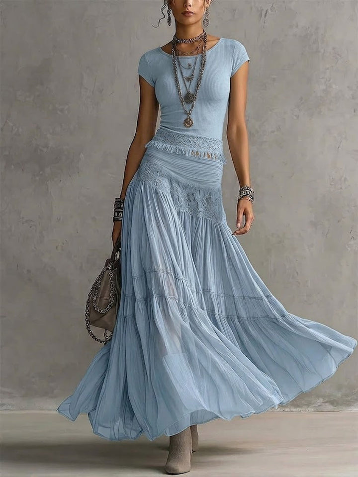Kylisa - Set Composto Da Top Elegante e Gonna Boho