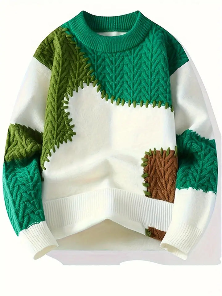 Wagner - Maglione Casual Lavorato a Maglia Con Collo Rotondo