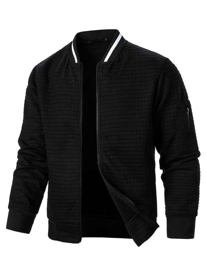 Benjie - Zipper Stand-Up Collar Cardigan Jacket