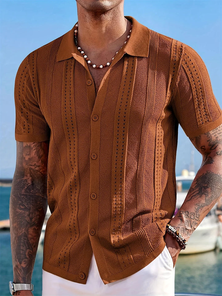 Semyon - Camicia Lavorata A Maglia Con Motivo Intricato Alla Moda