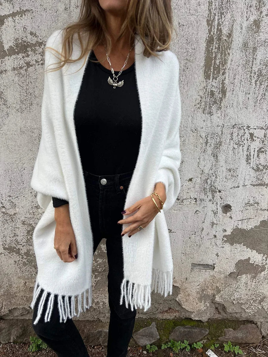Ellyse - Cappotto Con Frange e Maniche Lunghe