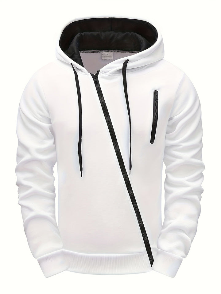 Hendro - Felpa Con Cappuccio e Zip a Maniche Lunghe Casual