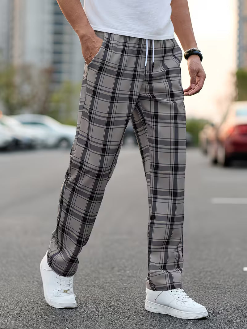 Idriz - Pantaloni a Quadri Con Elastico in Vita