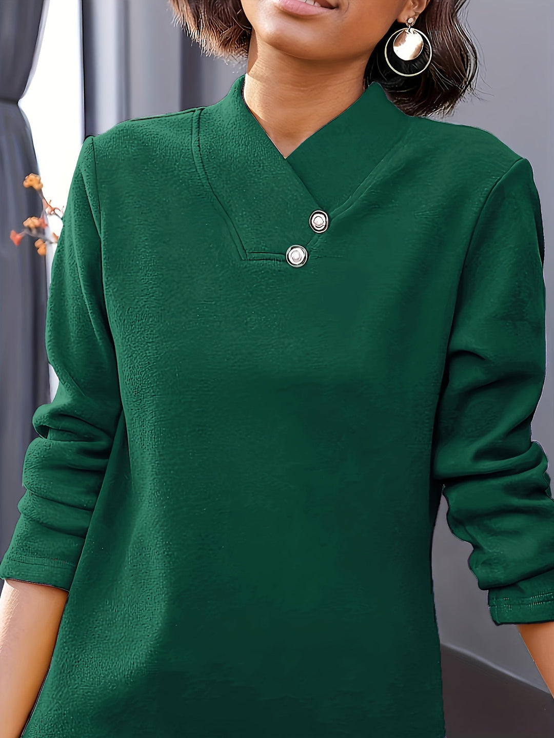 Bonya - Maglia Casual a Maniche Lunghe Con Scollo a V