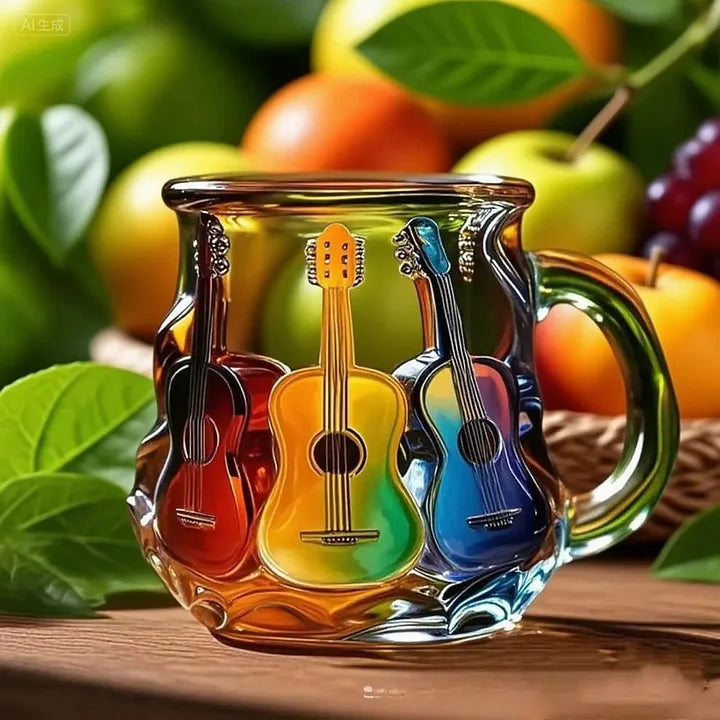 MelodyMug - Tazza con Chitarra in vetro Colorato Arcobaleno