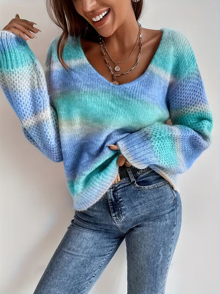 Errin - Knitted Sweater With Gradient Colors
