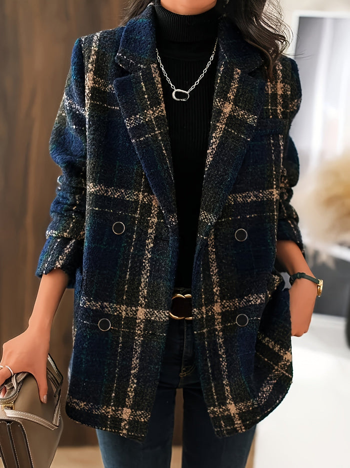 Kavina - Cappotto Classico in Lana a Quadri
