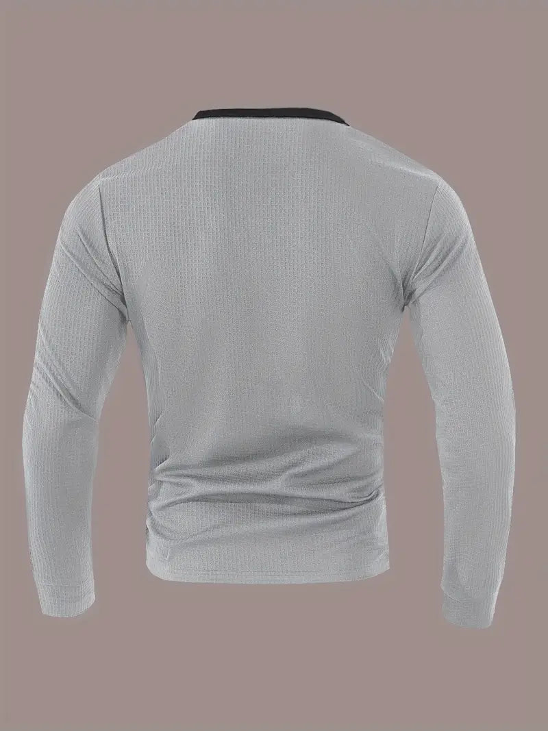 Kyran - Camicia Henley A Maniche Lunghe Con Motivo A Nido d'Ape