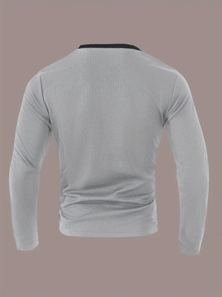Kyran - Camicia Henley A Maniche Lunghe Con Motivo A Nido d'Ape
