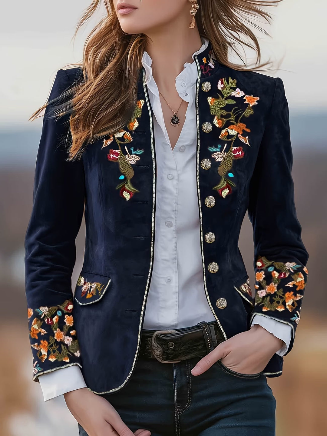 Anisaa - Giacca Elegante Con Collo Alto