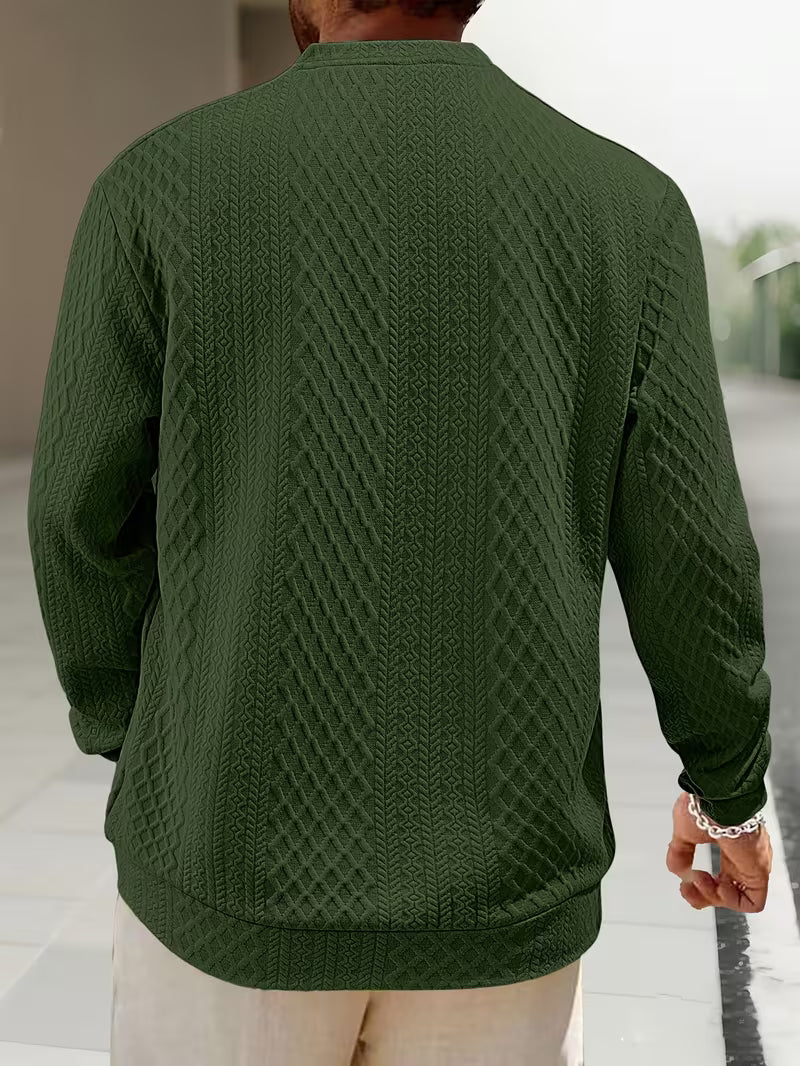 Mathew – Maglione Henley a Maniche Lunghe In Maglia Geometrica