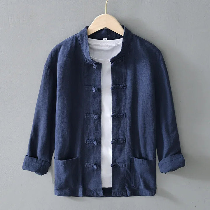 Ffinian - Camicia Mandarina in Cotone E Lino