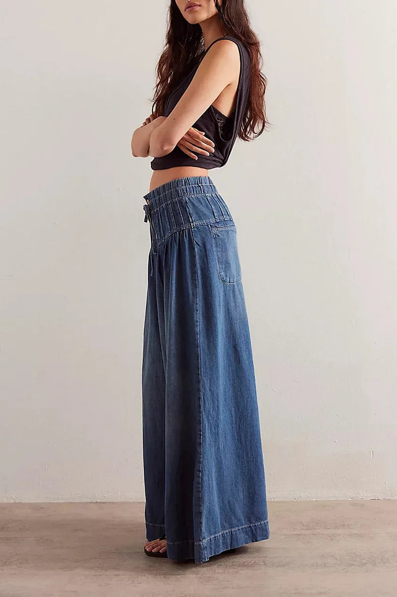 Karatza - Jeans Eleganti a Gamba Larga e Morbida