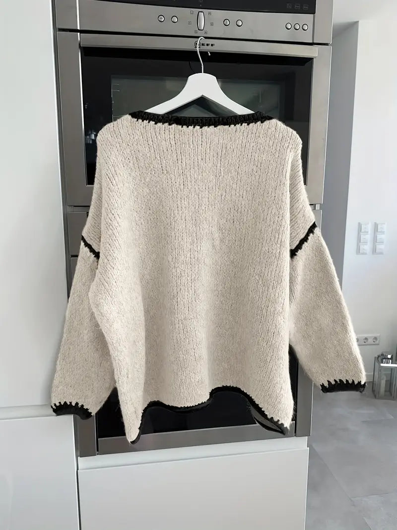 Usalda - Maglione Lavorato a Maglia a Maniche Lunghe