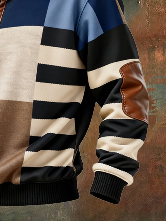 Stoinis - Felpa Casual a Maniche Lunghe Con Stampa a Blocchi di Colore