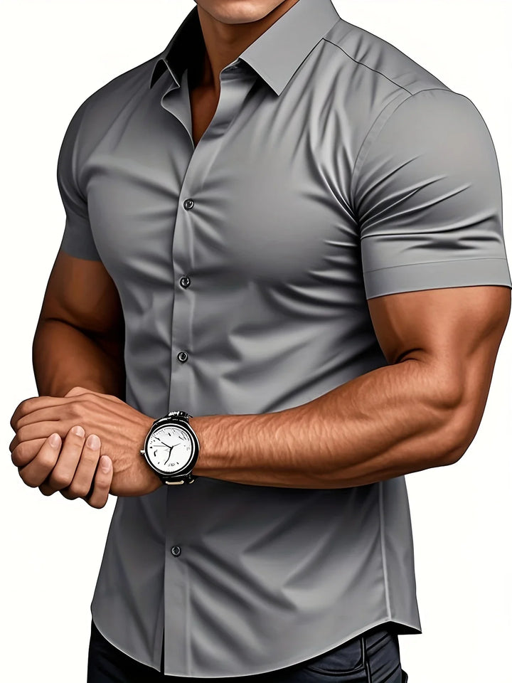 Ezra - Elegante Camicia Vestibilità Aderente Con Bottoni