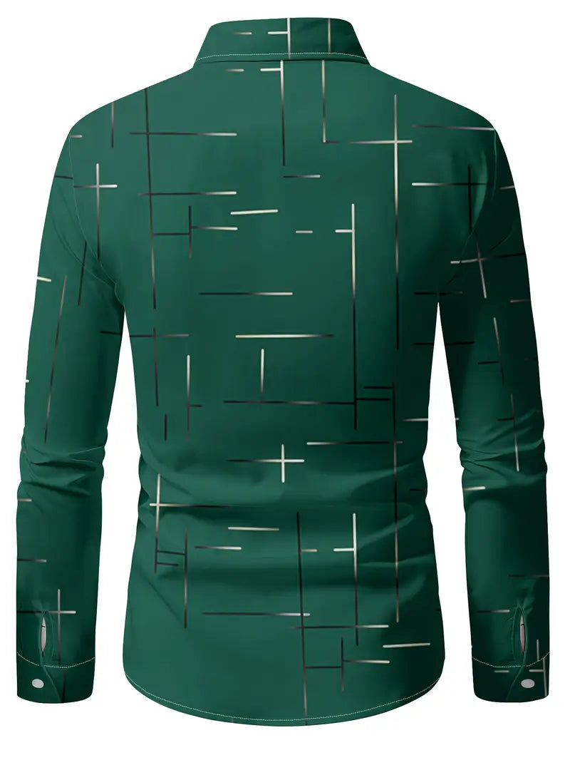 Nerio - Camicia a Maniche Lunghe Con Stampa Geometrica