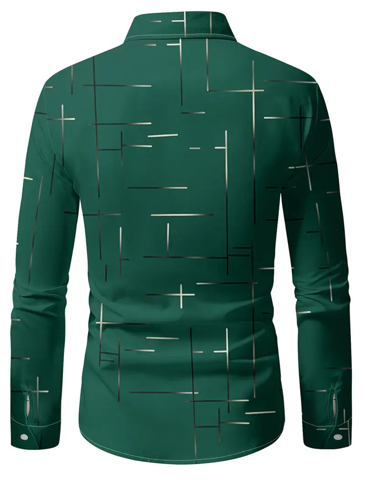 Nerio - Camicia a Maniche Lunghe Con Stampa Geometrica