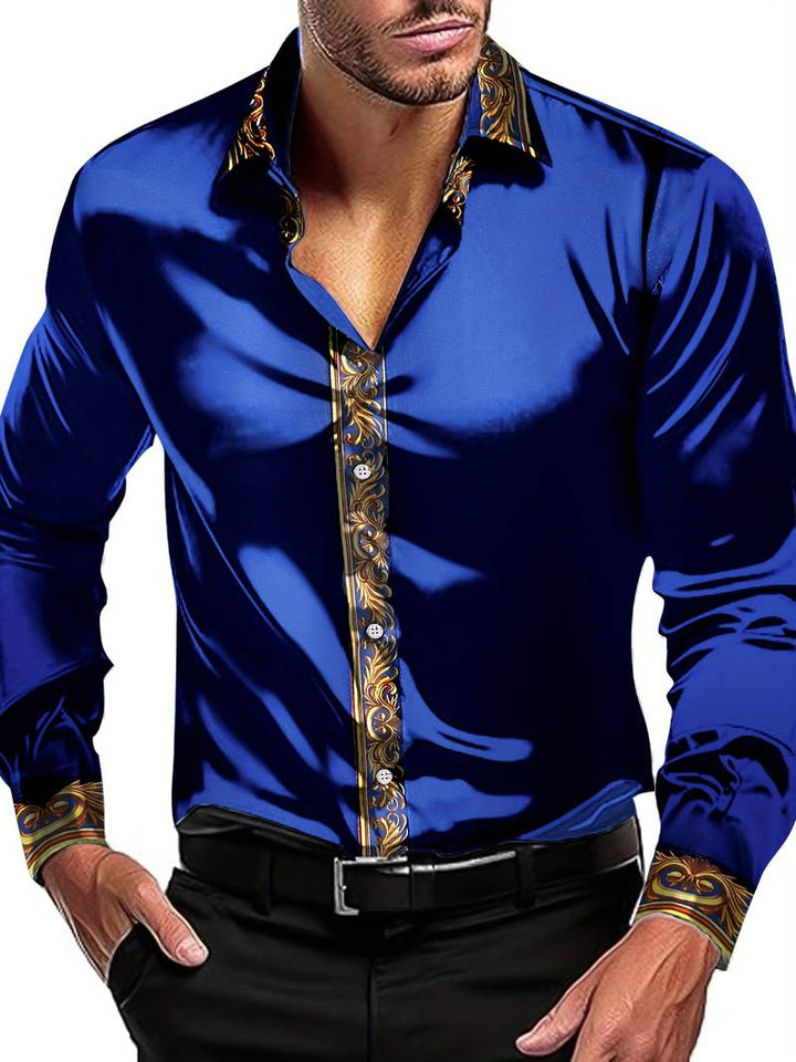 Vygantas - Elegante Camicia a Maniche Lunghe Con Patchwork