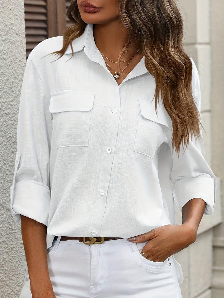 Athena - Camicia In Cotone Con Tasche Frontali