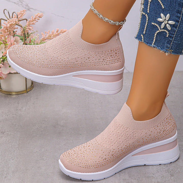 Loretha - Scarpe Da Ginnastica Ortopediche Con Zeppa e Rete Cristallina