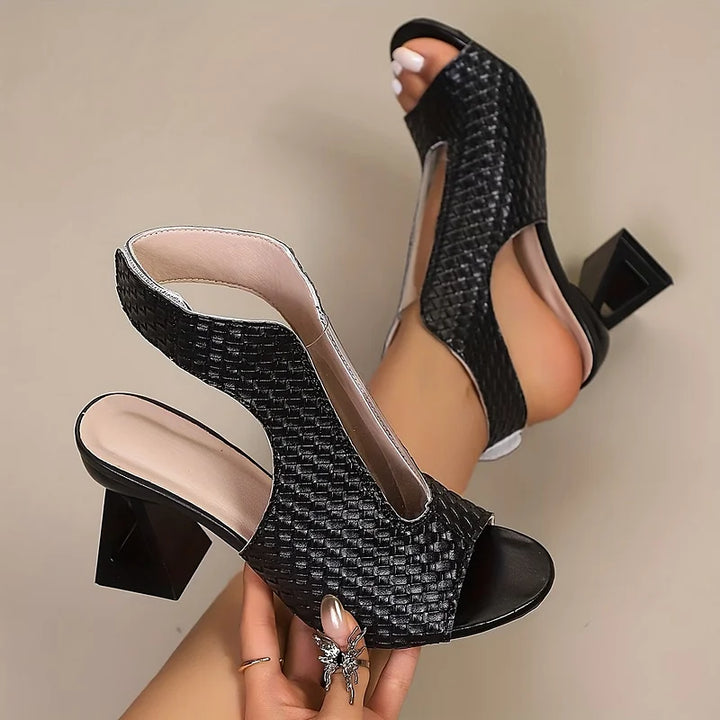 Dunnia - Elegante Scarpa Con Tacco e Cinturino Posteriore Intrecciato