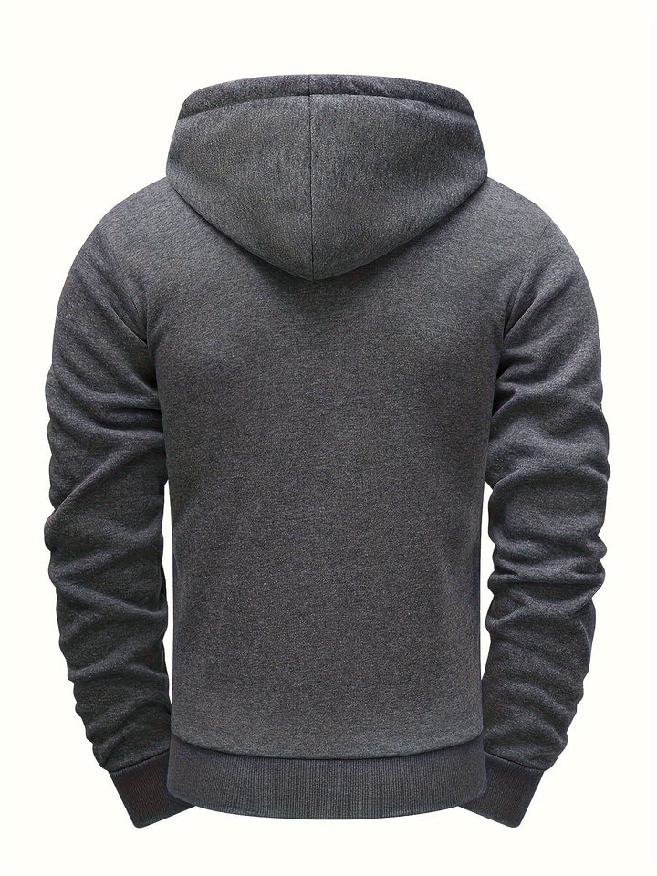 Hendro - Felpa Con Cappuccio e Zip a Maniche Lunghe Casual