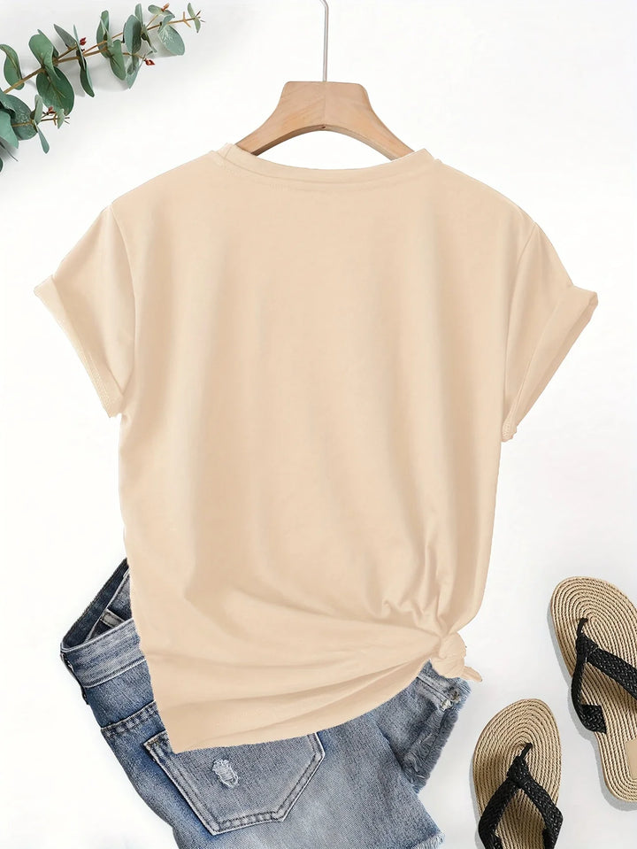 Larson - Casual Manica Corta Maglietta Con Stampa Cuore