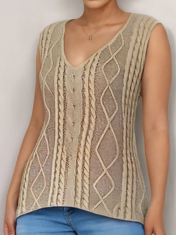 Juno - Top Casual Senza Maniche Con Scollo a V