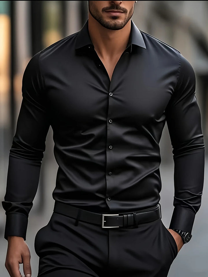 Byron - Elegante Camicia a Maniche Lunghe Con Bottoni