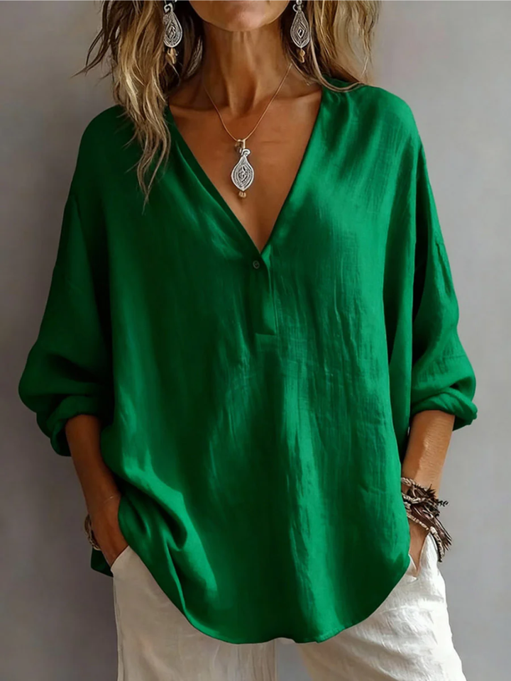 Melna - Elegante Camicetta Con Scollo a V