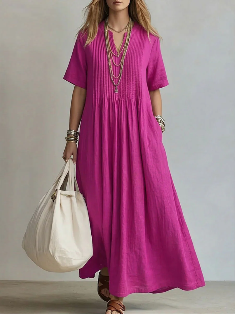 Betsaida - Elegante Abito Con Scollo a V e Maniche Corte