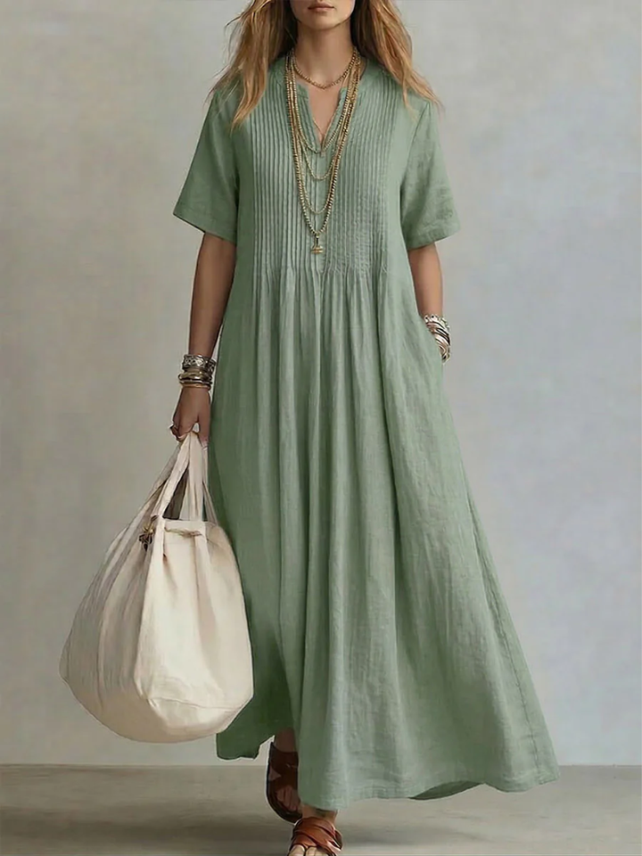 Betsaida - Elegante Abito Con Scollo a V e Maniche Corte