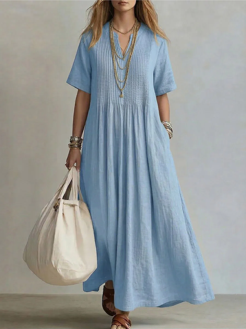 Betsaida - Elegante Abito Con Scollo a V e Maniche Corte