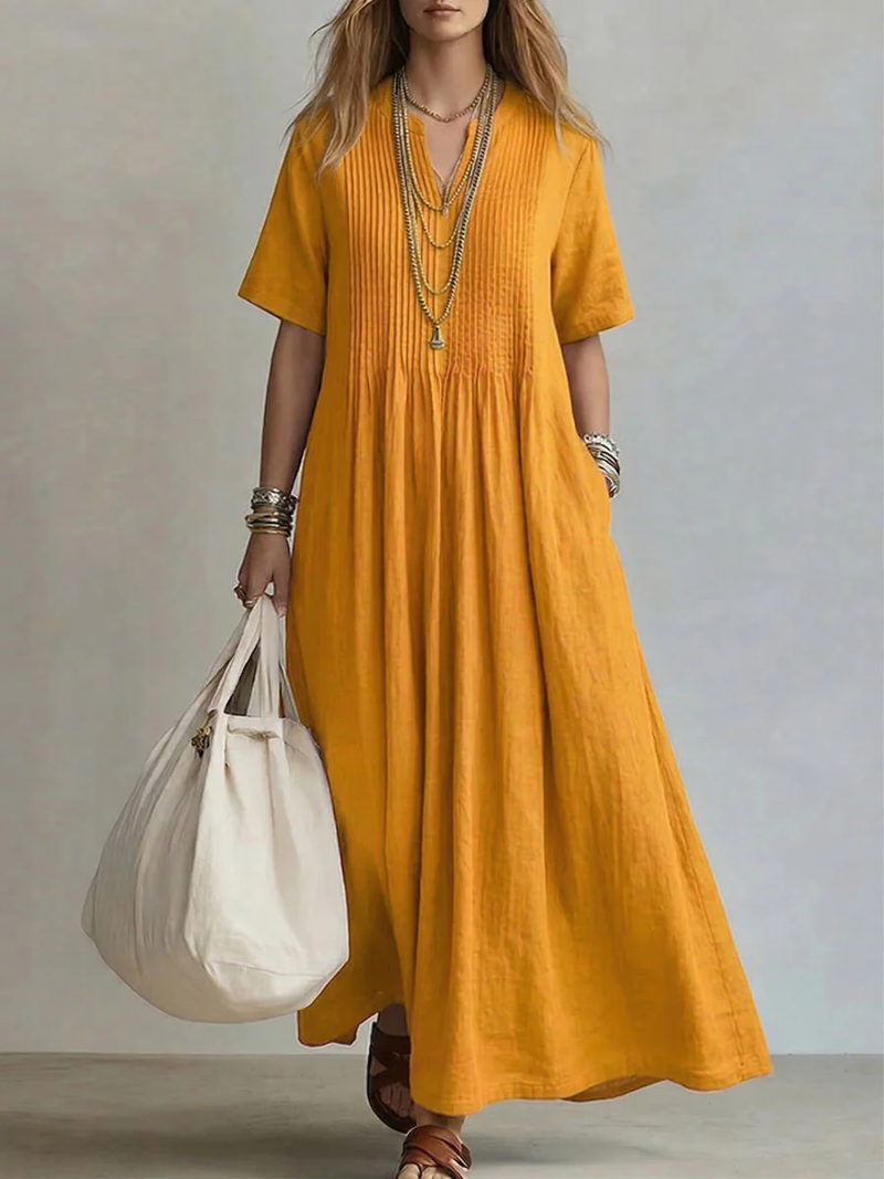 Betsaida - Elegante Abito Con Scollo a V e Maniche Corte