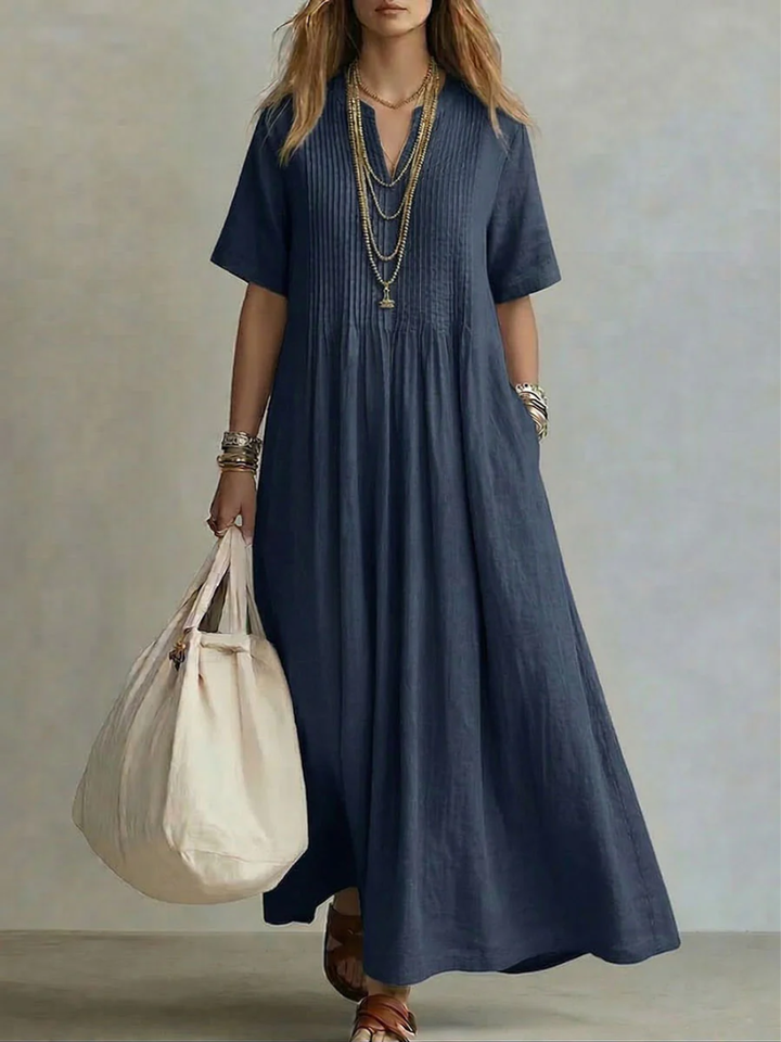 Betsaida - Elegante Abito Con Scollo a V e Maniche Corte
