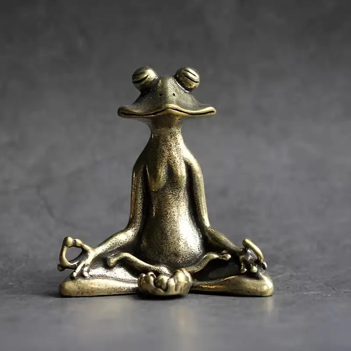 Meditoad - Elegante Portaincenso a Forma Di Rana In Metallo